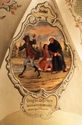 "Verjagt den Teiffel einem
diener so unwissend in
seiner gewalt kommen"

Deckengemlde von 1683
Antoniuskapelle bei Mnster